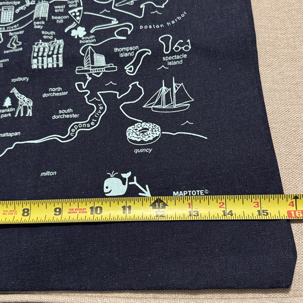 LIKE NEW Boston Tourist Souvenir Tote-Cotton-Navy-White Logo/Single Side - Picture 5 of 12